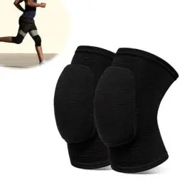 Produktbild: Yuqilin 1 Paar knieschoner,Tanzen Knieschoner Arbeit Knieschutz Yoga Elastizität Volleyball Knieschoner Inliner Erwachsene Kinder Sport Beschützer,für Fußball Handball Volleyball Tanzen (Schwarz)