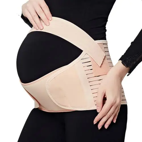 Produktbild: Yuqilin 3 in 1 Bauchgurt Schwangerschaft,1 Stücke Schwangerschaftsgürtel Beckengurt Schwangerschaft Geschenke für Schwangere,Stützt Taille,Rücken & Bauch Bauchgurt Nach Geburt(Rosa,XL)
