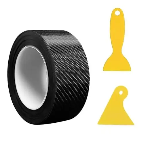Produktbild: Yuqilin 5CM*10M Carbon Folie Auto,3D Selbstklebend Einstiegsleisten Kohlefaser Aufkleber Autofolie Wasserdicht Einstiegsleisten Schwarz Selbstklebend Lackschutzfolie,für Auto Motorrad DIY