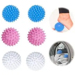 Produktbild: Yuqilin 6 Stück Trocknerbälle, Wiederverwendbare Waschkugel, Waschmaschine Dryer Balls, Rolle Trockner Ball, Waschball für Waschmaschine, Waschbälle für Daunenjacken, zur Wäschereinigung Haushalt