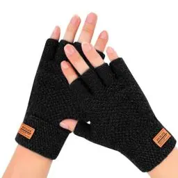 Produktbild: Yuqilin Handschuhe Fingerlos, Winter Warme Handschuhe, Strickhandschuhe Damen, Outdoor Handschuhe Herren, für Männer Frauen Outdoor Camping Wandern Laufen Radfahren Fahren (Schwarz)