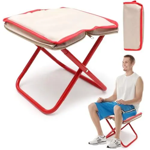 Produktbild: Yuragim Klapphocker Camping Hocker Faltbar Campinghocker Tragbarer Klapphocker, Mini-Klapphocker, Leicht Sitz Falthocker, mit Aufbewahrungsbeutel, für Outdoor Reisen Wandern Garten Angeln Grillen
