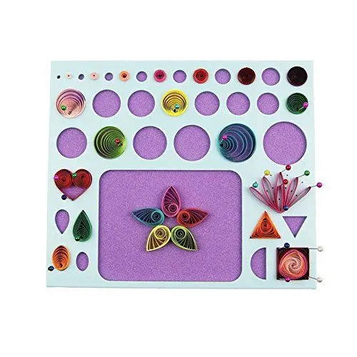 Produktbild: YURROAD 3 in 1 Quilling Werkzeug Quilling Brett Quilling Schablone mit Korkplatte Quilling Board Quilling Tool für Quilling-Papierstreifen
