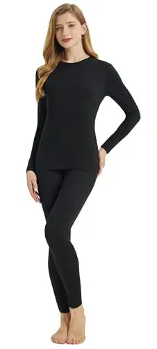 Produktbild: YUSHOW Thermounterwäsche Damen Set Funktionsunterwäsche Winter Thermo Oberteil und Thermohose Leggings Skiunterwäsche Warme Unterwäsche für zu Hause