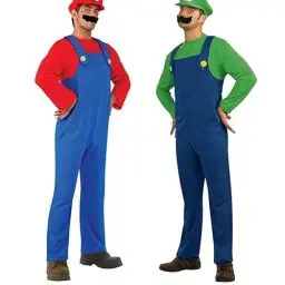 Produktbild: YUUGYD Super Brothers Cosplay Kostüme für Erwachsene Kinder, Halloween Carnival Cosplay Kostüm, Cosplay Kostüm mit Hut und Schnurrbart für Herren Damen Jungen Mädchen, Herren Grün, XL