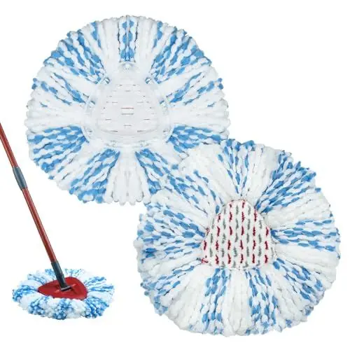 Produktbild: Yuunaie Bodenwischer Ersatzbezug Mikrofaser,Wischmop Ersatzkopf Kompatibel mit Vileda 3in1 Turbo EasyWring&Clean Spin Mop System Ersatzwischkopf Wischmopp Ersatzbezug Bodentuch 2 Stück (Blau)