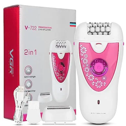 Produktbild: YUYTE Epilierer Damen Körper Epilierer, Elektrischer Frauenrasierer und Trimmer mit Präzisionszangen, Schmerzlose Tragbare Weibliche Haarentfernungsmaschine für Beine, Bikinizone und Achselhöhlen