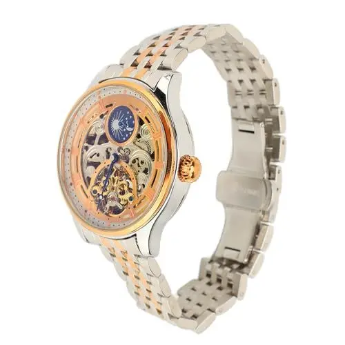Produktbild: YUYTE Mechanische Herrenuhren, Herren Luxus Skelett Automatik Mechanische Armbanduhren, wasserdichte Business Tourbillon Skelettuhr, Mondphrase, Automatikuhren