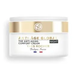 Produktbild: Yves Rocher ANTI-AGE GLOBAL - Korrigierende Nachtcreme - Luxuriöse Gesichtspflege mit Knospen-Nektar - Anti-Aging Pflege für alle Hauttypen- 50 ml