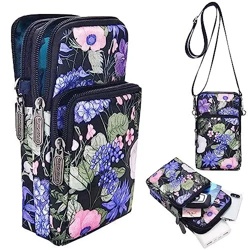 Produktbild: YVIFEVG Handytasche Reisepasshülle Brustbeutel Umhängetasche Crossbody Bag Damen Mädchen Klein mit Geldbörse zum Umhängen Urlaub Travel Must Haves Essentials