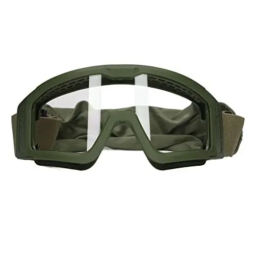 Produktbild: Einstellbare Outdoor-Brille UV-Schutzbrille Motorradbrille Verdickte Camping-Fahrrad-Fahrradbrille (Grüner Rahmen)