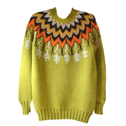 Produktbild: YWLINK Pullover Damen Original Weihnachten Pullover Winter Kaschmir Pullis Damen Pullover Langarm Oberteile Elegant Rundhals Casual Warm Winterpullover Strickpullover Jumpers (a-Gold, XXXL)