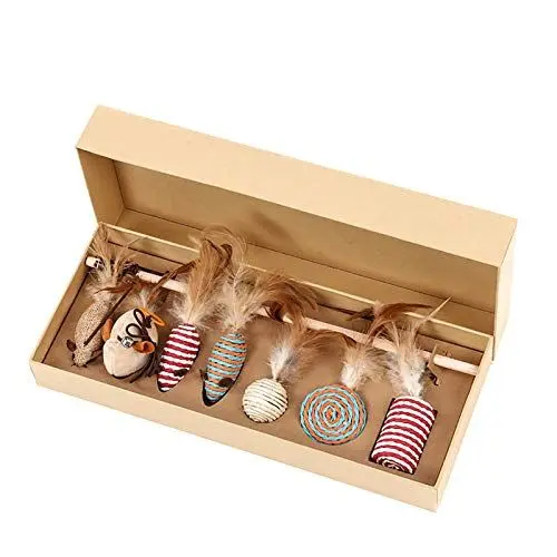 Produktbild: YWSTYllelty Intelligenz Spielzeug Katzen Rods Cat 7PCS / Cat Pet Toy Bell Set Interactive Stick Stick Pet Toys Katzen Mäuse Spielzeug (As Show-1, One Size)