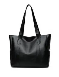 Produktbild: YXQSED Henkeltaschen Damen PU Leder Shopper Henkeltaschen Tasche Student Schultasche Arbeit Handtaschen für Damen Schultertaschen Damentaschen Weich Umhängetasche-Schwarz