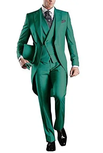 Produktbild: YYI Herren 3 Stück Frack Anzug Set Business Tuxedo für Männer Jacke, Weste, Anzughose