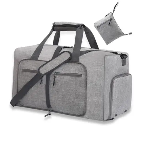 Produktbild: YZK 65L Faltbare Reisetasche Damen Herren, Reisetaschen Groß mit Schuhfach, Travel Duffle Bag Weekender Herren für Reisen, Urlaub Übernachtung, Krankenhaus, Camping