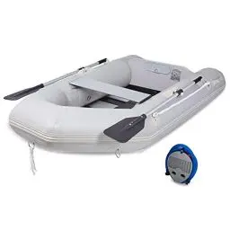 Produktbild: Z ZELUS 2,3M Schlauchboot 2 Personen Aufblasbares Boot 230x130x33cm Sportboot mit 2 Paddel und Luftpumpe Grau Paddelboot Ruderboot Schlauchboot Angeln mit Sitzbank Aluboden