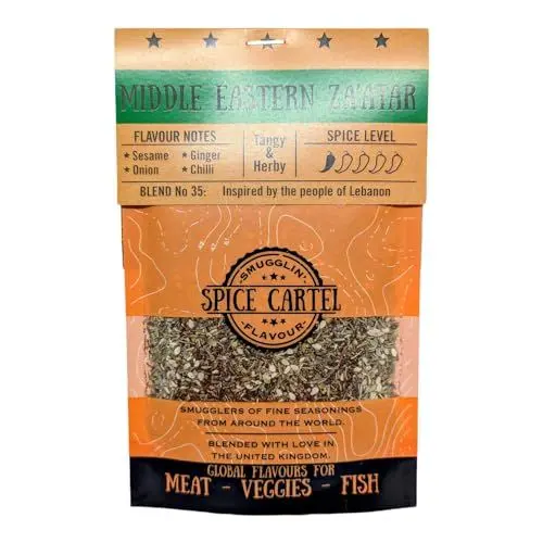 Produktbild: Zaatar des Gewürzkartells im Nahen Osten. Handwerksgewürzmischung inspiriert vom Nahen Osten. 35G wiederverschließbarer Beutel. Hand gemacht mit Liebe in Großbritannien.