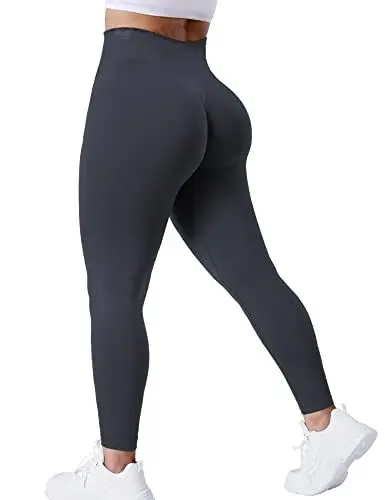 Produktbild: ZAAYO Damen Sport Leggings Mit Booty Scrunch Butt Push Up Sporthose Gym Hosen Grau Medium