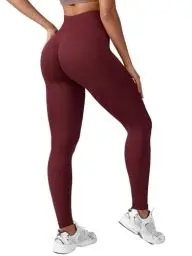 Produktbild: ZAAYO Leggings Sporthose Damen High Waist Lang Boom Booty Scrunch Butt Seamless Push Up Gym Blickdicht Yoga Sport Leggings Rot M