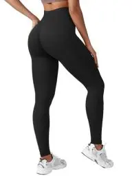 Produktbild: ZAAYO Leggings Sporthose Damen High Waist Lang Boom Booty Scrunch Butt Seamless Push Up Gym Blickdicht Yoga Sport Leggings Schwarz M