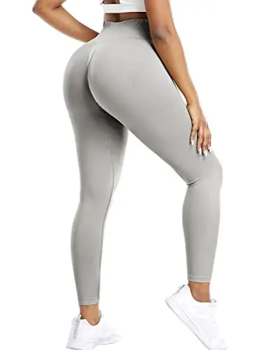 Produktbild: ZAAYO Scrunch Butt Sport Leggings Damen Gym Booty Fitness Blickdichte Lang Sporthose Tights Helgrau Small