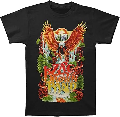 Produktbild: Zac Brown Band Men's Eagle Waterfall Mens Soft T Slim Fit T Shirt Black T-Shirts & Hemden(Small)