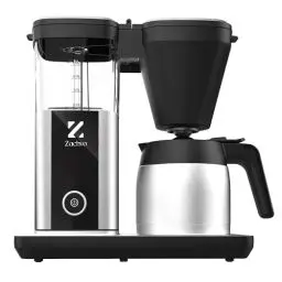 Produktbild: ZACHVO Filterkaffeemaschine mit 1,25L Thermoskanne, 4,5 Min. Schnellbrühung, 92°C PID-Temperaturkontrolle, 30s Tropfstopp, Wiederverwendbarer Filter, Automatische Reinigung, Edelstahl-Design