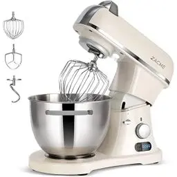 Produktbild: ZACME Profi Küchenmaschine Knetmaschine Aluminiumgussgehäuse(1500W),7L Edelstahlschüssel Teigmaschine mit LED-Touchscreen,Geräuscharme Rührmaschine,3 Rühraufsätze und Spritzschutz,11 Geschwindigkeit