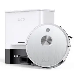 Produktbild: ZACO A10 Plus Saugroboter mit Absaugstation 3,5L, 5000Pa Saugkraft, Staubsauger Roboter mit Wischfunktion, LiDAR Navigation, App & Alexa Steuerung, Saug und Wischroboter ideal für Tierhaare, Teppiche