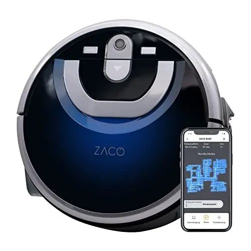 Produktbild: ZACO W450 Wischroboter mit getrennten Frisch- & Schmutzwassertank, bis 80 Min Nass wischen, automatischer Wischer für Hartboden, Holzboden & Parkett, intelligente Navigation, App & Alexa Steuerung
