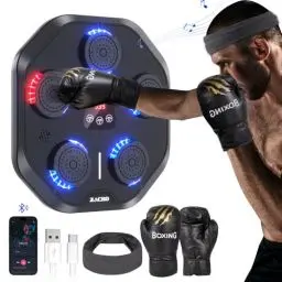 Produktbild: Zacro Musik Boxmaschine, LED Music Boxing Machine, Smart Music Boxing Machine,Wall Mounted Boxing Workout mit 9 Modi/Geschwindigkeiten, Boxmaschine mit Musik, Schlaghandschuhen und Stirnband