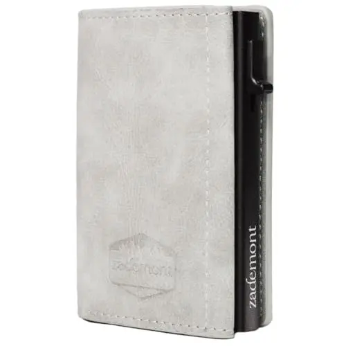 Produktbild: zademont Geldbörse Herren mit Münzfach | Portmonee Herren | Slim Wallet Herren mit Kartenetui | Geldbeutel zum Verschenken | Elegante Brieftasche (Mit Münzfach, Grey)