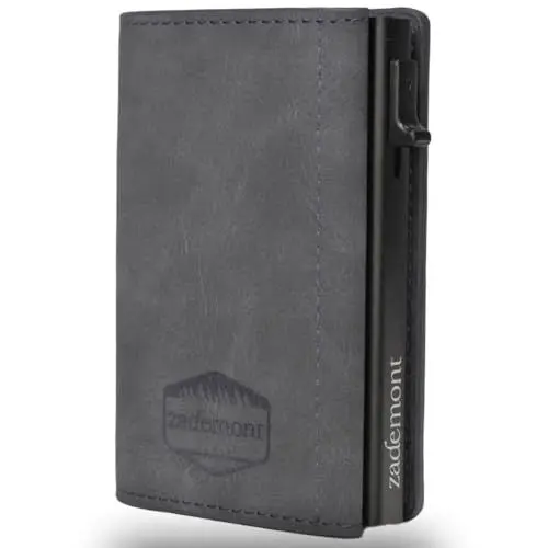 Produktbild: zademont Geldbörse Herren ohne Münzfach | Portmonee Slim Wallet mit Kartenetui | Geldbeutel zum Verschenken | Elegante Brieftasche (Ohne Münzfach, Dark Blue)
