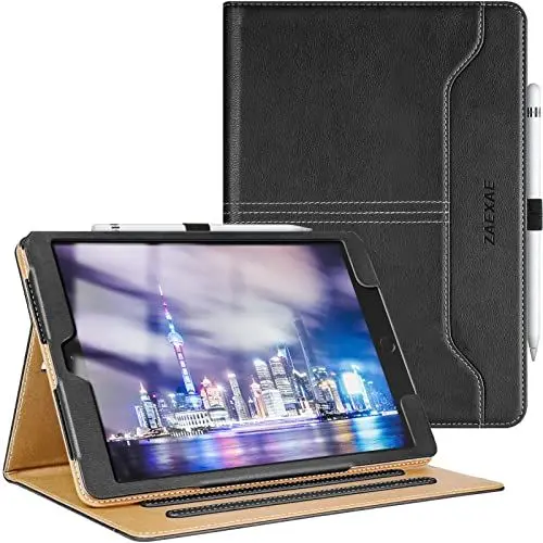 Produktbild: ZAEXAE Hülle für iPad 10,2 Zoll (9. Generation 2021/8. Generation 2020/7. Generation 2019) mit Auto Schlaf/Wach Funktion PU Ledertasche Schutzhülle Smart Cover für iPad 10.2 Leder Case, Schwarz