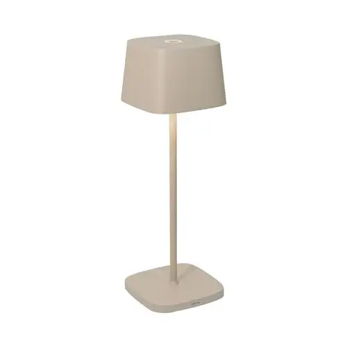 Produktbild: Zafferano, Ofelia Lampe, Kabellose, Wiederaufladbare Tischlampe mit Touch Control, Auch für den Außenbereich Geeignet, Dimmer, 2200-3000 K, Höhe 29 cm, Farbe Sand