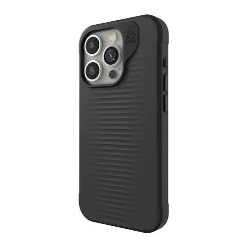 Produktbild: ZAGG Luxe Snap, Graphen-verstärkte Hülle für iPhone 15 Pro (6.1-Inch), MagSafe kompatibel, schlankes und Komfortables Design, stossfest, Abdeckung für die Rückseite (Schwarz)