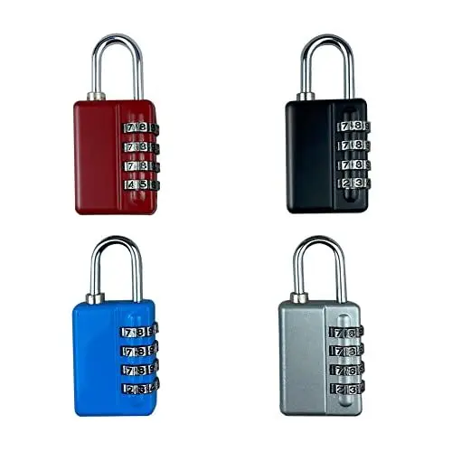 Produktbild: Zahlenschloss 4 Stellig,4 Stück Schloss mit Zahlencode,Kofferschloss Zahlenschloss, Vorhängeschloss Zahlenschloss, Spindschloss für Schule Gym Locker, Schränke,Tool Box,Koffer