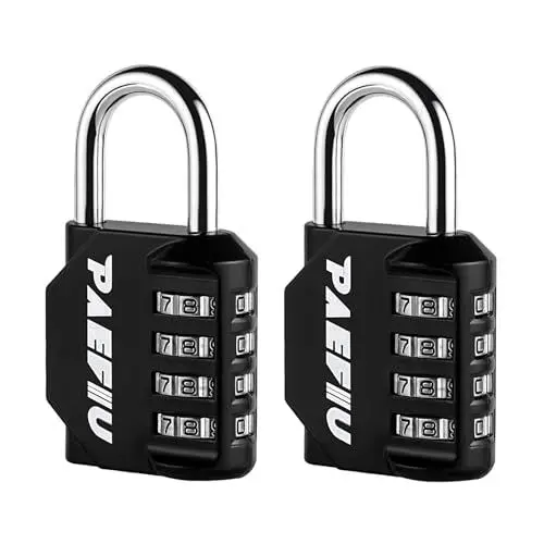 Produktbild: Zahlenschloss Vorhängeschloss 4 Stellig, Schloss mit Zahlencode Robust Spindschloss aus Zinklegierung für Schrank Schubladen Schule Fitnessstudio