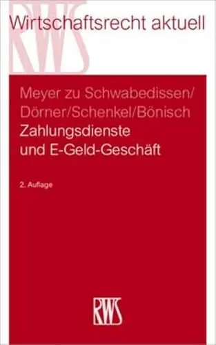 Produktbild: Zahlungsdienste und E-Geld-Geschäft (RWS-Skript)