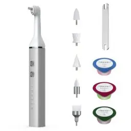 Produktbild: Zahnaufhellungsset, Zahnaufhellung bleaching Set für Polieren und Aufhellen der Zähne (3 Professionelle Zahnpasta im Lieferumfang), wiederaufladbarer USB-C mit LED-Licht, 6 Köpfe, 5 Modi