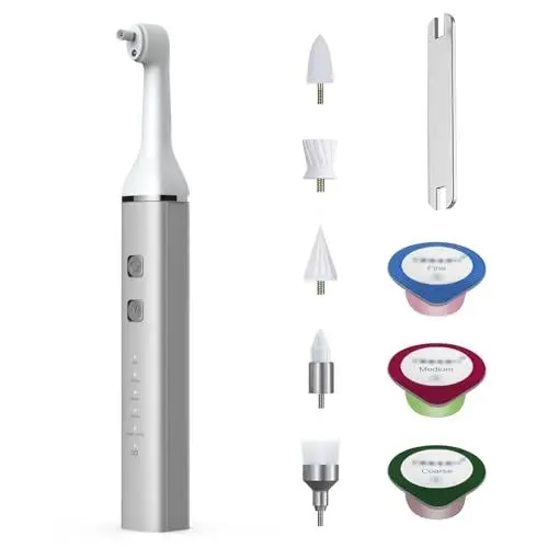 Produktbild: Zahnaufhellungsset, Zahnaufhellung bleaching Set für Polieren und Aufhellen der Zähne (3 Professionelle Zahnpasta im Lieferumfang), wiederaufladbarer USB-C mit LED-Licht, 6 Köpfe, 5 Modi
