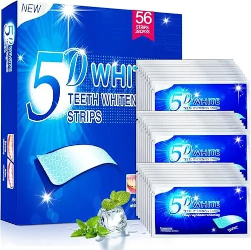 Produktbild: Zahnaufhellungsstreifen Bleaching Zähne White Stripes Zähne, 56 Whitening Stripes - 28 Whitening-Sitzungen, sicher für Zahnschmelz, Zahnbleaching Stripes White zähne Bleaching zähne zuhuase