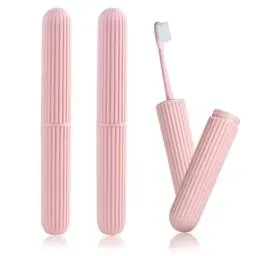 Produktbild: Zahnbürsten Etui, 3 Stück Tragbar zahnbürstenetui Reise Zahnbürstenbox Zahnbürste Etui Zahnbürste Reiseetui Zahnbürstenhülle für Camping Reisen Wandern Zuhause (Rosa)