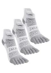 Produktbild: ZAKASA Coolmax Zehensocken Herren Sneakersocken: Kurz Fünf Finger Socken Männer Atmungsaktive Anti Schweiß Socken Sportsocken für Laufen Running Wandern Fitness 43-46 Weiß-3 Paare