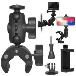 Produktbild: ZAKVOP Action Kamera Halterung Motorrad Fahrradhalterung, 360° Drehung Lenker Handy Halterung, Smartphone Clip Lenkerhalterung Zubehör für GoPro Hero 10/9/8/7/6 Insta360 One X2, DJI Osmo