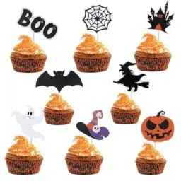Produktbild: ZALAON Halloween Cupcake Topper，48 Stücke Halloween Kuchendeko Verwendet für Halloween-Party-Dekorationen、Obstteller、Kuchendekorationen