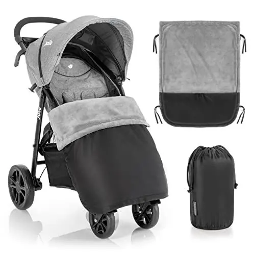 Produktbild: Zamboo Universal Decke für Kinderwagen und Buggy - wasserabweisende Outdoor Beindecke für Sportwagen & Jogger - Schwarz Grau