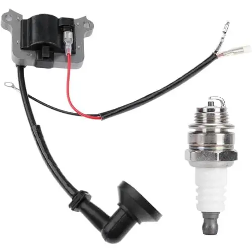 Produktbild: ZAMDOE 40-5 43CC Zündspule ersetzt für 43CC 49CC 52CC 40-5 2-Takt-Freischneider Rasenmäher Kettensägenmotor 44-5 CG430 CG520 BG430 Trimmer, mit Zündkerze