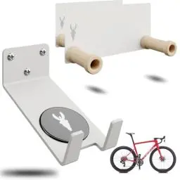 Produktbild: ZAMURANO- Fahrrad Wandhalterung- Unterstützung für Pedale - Horizontale Unterstützung- Kompatibel mit allen Arten von Fahrrädern. (Weiß, 1 Fahrrad)